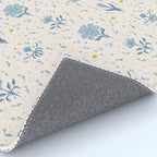 Vintage Floral Harmony Pattern  Charming Blue  Pink Blossom Design Rug Gallery Image 4