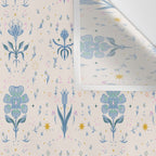 Vintage Floral Harmony Pattern  Charming Blue  Pink Blossom Design Wall Tapestry Gallery Image 3
