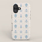 Vintage Floral Harmony Pattern  Charming Blue  Pink Blossom Design iPhone Case Gallery Image 1