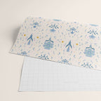 Vintage Floral Harmony Pattern  Charming Blue  Pink Blossom Design Wrapping Paper Gallery Image 2