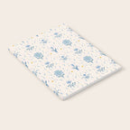 Vintage Floral Harmony Pattern  Charming Blue  Pink Blossom Design Notebook Gallery Image 2