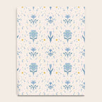 Vintage Floral Harmony Pattern  Charming Blue  Pink Blossom Design Notebook Gallery Image 4