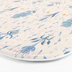 Vintage Floral Harmony Pattern  Charming Blue  Pink Blossom Design Bath Mat Gallery Image 3