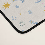 Vintage Floral Harmony Pattern  Charming Blue  Pink Blossom Design Desk Mat Gallery Image 4