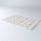 Vintage Floral Harmony Pattern  Charming Blue  Pink Blossom Design Rug Gallery Image 3