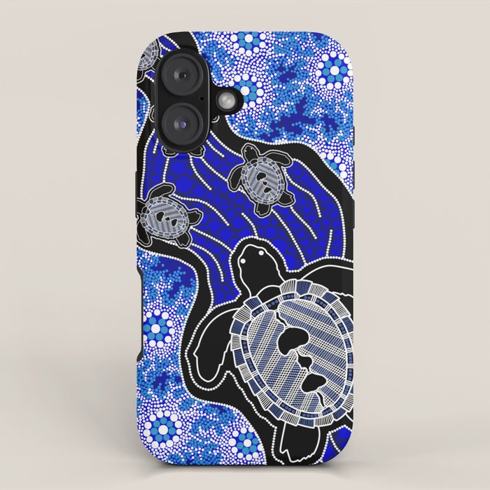 Authentic Aboriginal Art - Baby Sea Turtles iPhone Case Gallery Image 1