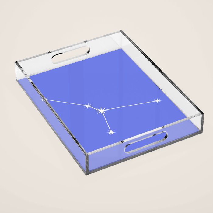 Cancer Zodiac Star Constellation Line Art Periwinkle Purple Acrylic Tray Gallery Image 1