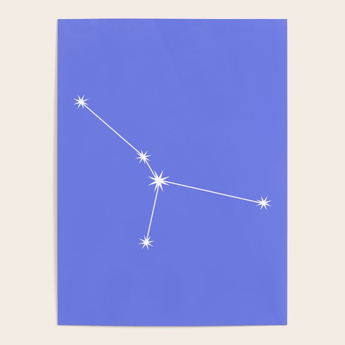 Cancer Zodiac Star Constellation Line Art Periwinkle Purple Poster Gallery Image 1