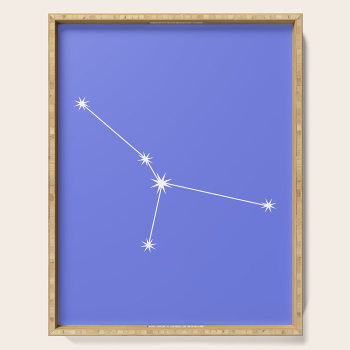Cancer Zodiac Star Constellation Line Art Periwinkle Purple Serving Tray Gallery Image 1