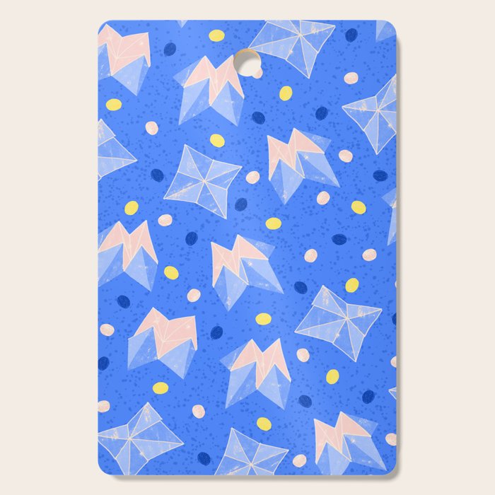 Origami Fortune Teller in Sky Blue & Peach Cutting Board Gallery Image 1