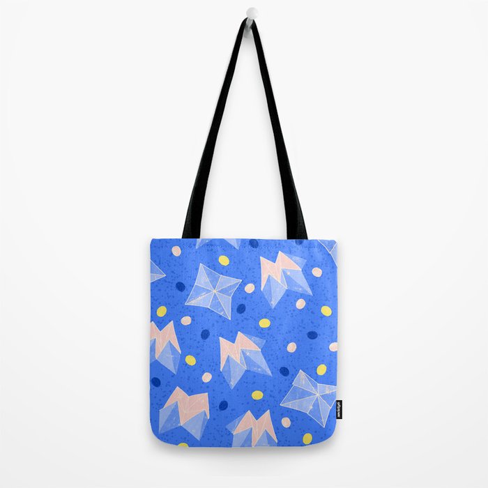 Origami Fortune Teller in Sky Blue & Peach Tote Bag Gallery Image 2