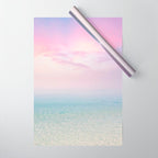 Pink Sunset, Ocean Art Wrapping Paper Gallery Image 1