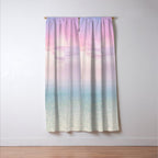 Pink Sunset, Ocean Art Window Curtain Gallery Image 3