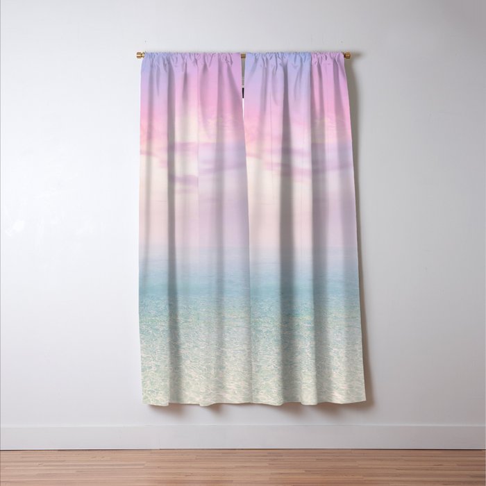 Pink Sunset, Ocean Art Window Curtain Gallery Image 3