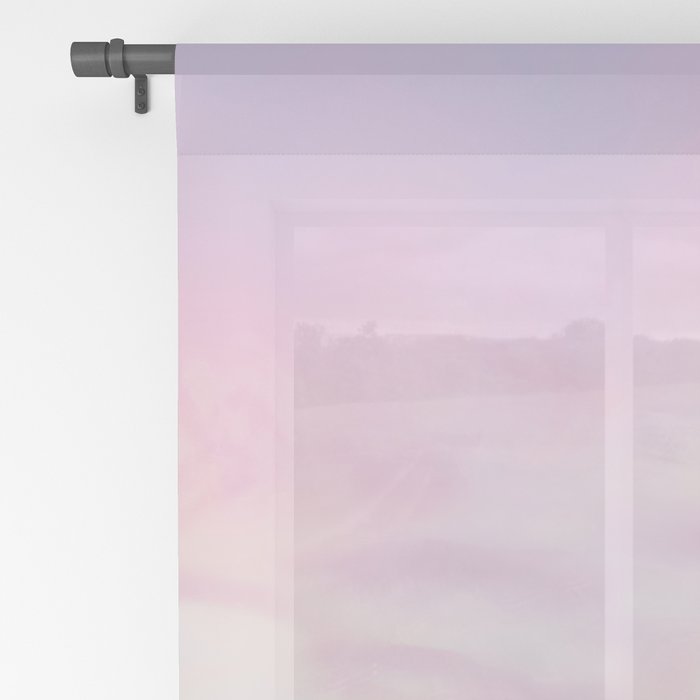 Pink Sunset, Ocean Art Window Curtain Gallery Image 2