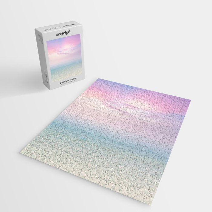 Pink Sunset, Ocean Art Jigsaw Puzzle Gallery Image 2