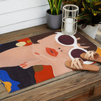 Colorful Woman Portrait Outdoor Rug Gallery Image 2