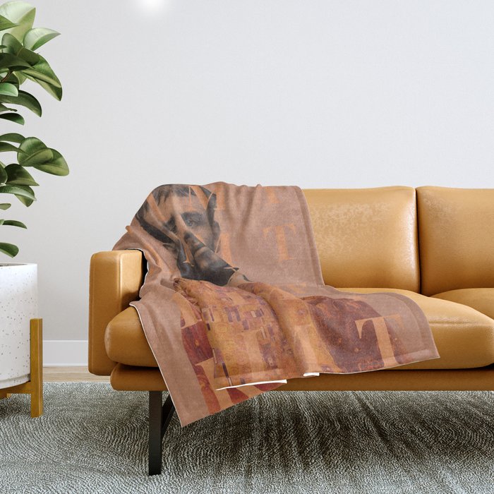for Gustav Klimt 02 Throw Blanket Gallery Image 1