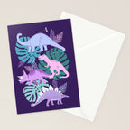 Jungle Dinosaur - Purple Stationery Card Gallery Image 2