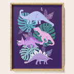 Jungle Dinosaur - Purple Serving Tray Gallery Image 1