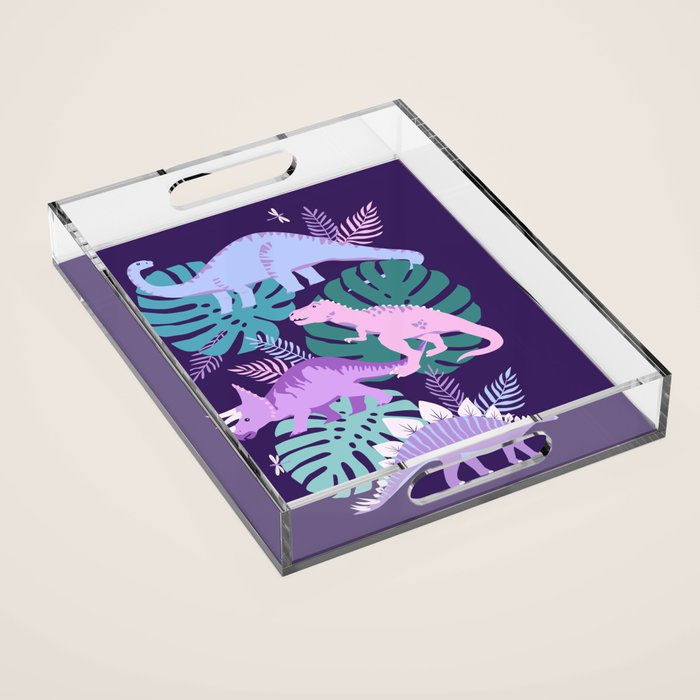 Jungle Dinosaur - Purple Acrylic Tray Gallery Image 1