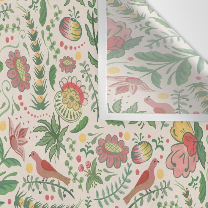 Swedish Floral - Cream Wall Tapestry Gallery Image 3