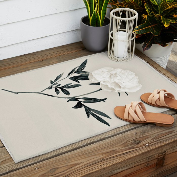 White Rose  Outdoor Rug Gallery Image 2