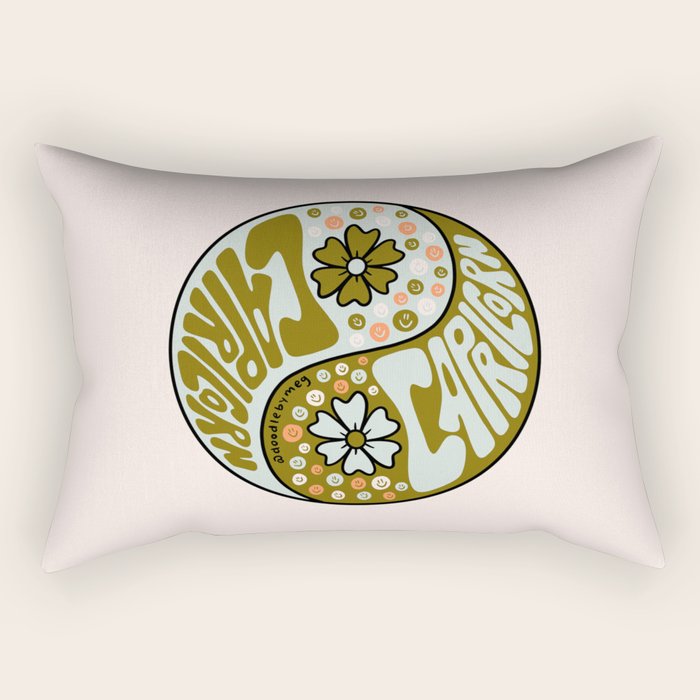 Capricorn Yin Yang Rectangular Pillow Gallery Image 2