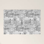 Edinburgh toile black white Welcome Mat Gallery Image 1