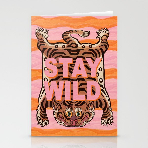 Tibetan Tiger // Stay Wild Color Wave Stationery Card Gallery Image 2