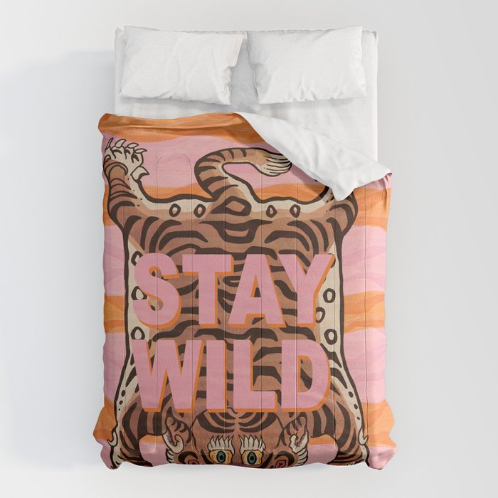 Tibetan Tiger // Stay Wild Color Wave Comforter Gallery Image 6
