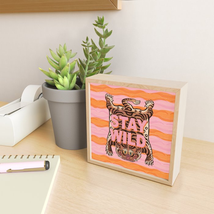 Tibetan Tiger // Stay Wild Color Wave Mini Art Print Gallery Image 2