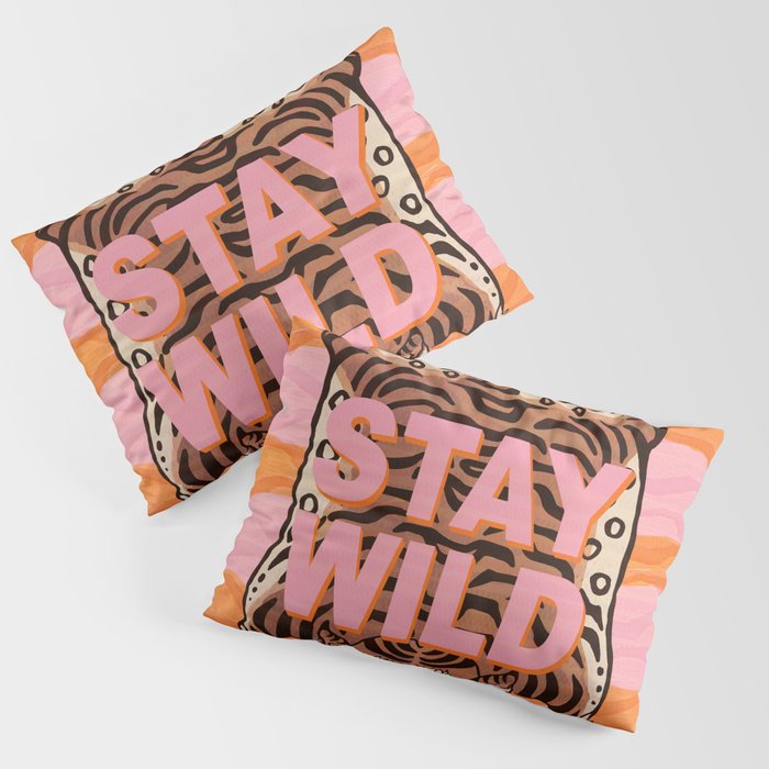Tibetan Tiger // Stay Wild Color Wave Pillow Sham Gallery Image 3