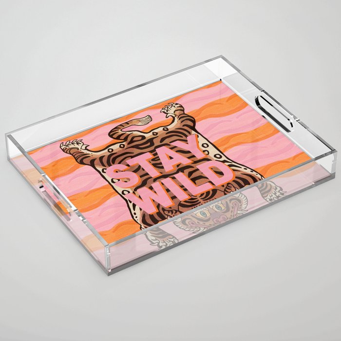 Tibetan Tiger // Stay Wild Color Wave Acrylic Tray Gallery Image 1