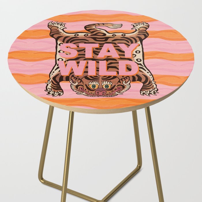 Tibetan Tiger // Stay Wild Color Wave Side Table Gallery Image 2