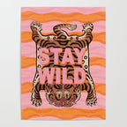 Tibetan Tiger // Stay Wild Color Wave Poster Gallery Image 4