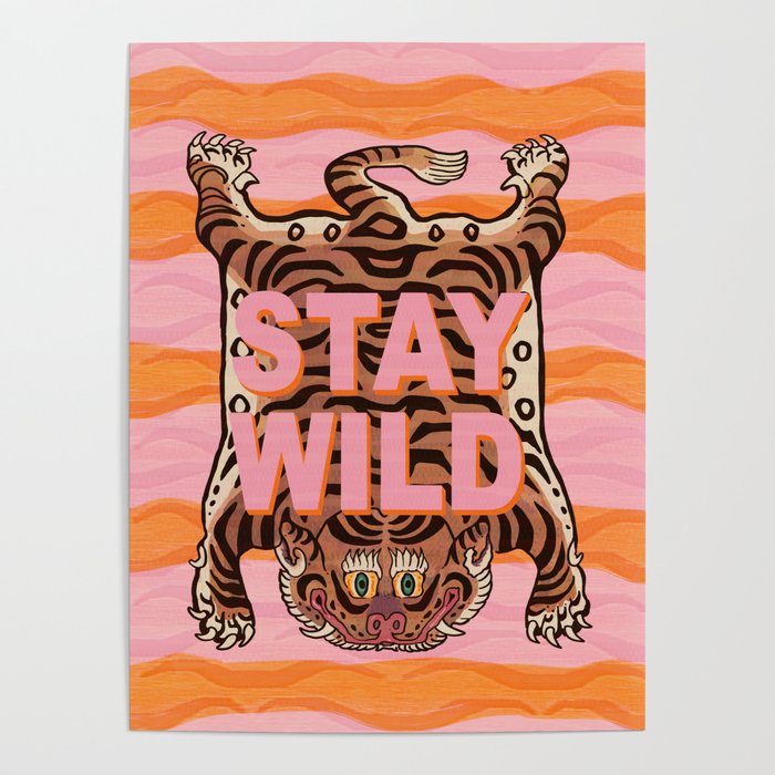 Tibetan Tiger // Stay Wild Color Wave Poster Gallery Image 4