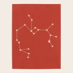 Sagittarius Zodiac Star Constellation Line Art Red Poster Gallery Image 4