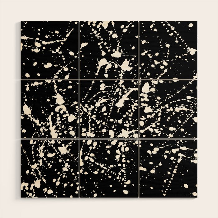 Splat Black Wood Wall Art Gallery Image 1