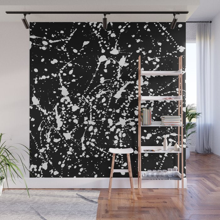 Splat Black Wall Mural Gallery Image 1