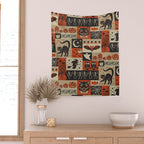 Vintage Halloween Patchwork Wall Tapestry Gallery Image 2