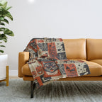 Vintage Halloween Patchwork Throw Blanket Gallery Image 1