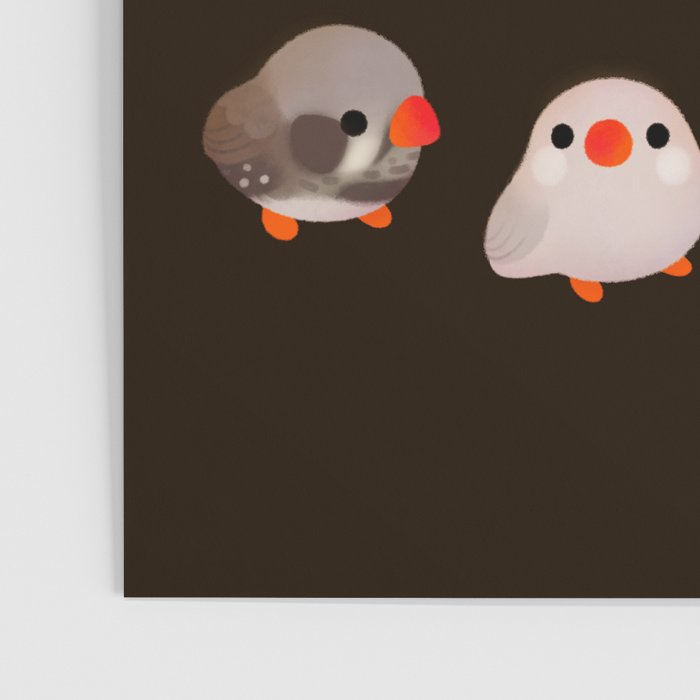 Zebra finch - dark Poster Gallery Image 3