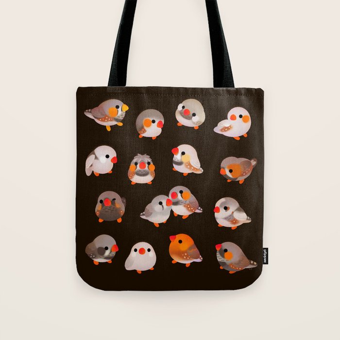 Zebra finch - dark Tote Bag Gallery Image 1