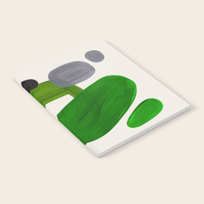 Minimalist Modern Mid Century Colorful Abstract Shapes Olive Green Retro Funky Shapes 60's Vintage Notebook Gallery Image 2