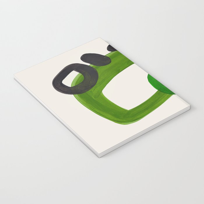 Minimalist Modern Mid Century Colorful Abstract Shapes Olive Green Retro Funky Shapes 60's Vintage Notebook Gallery Image 3