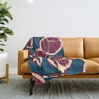 Pomegranate slices  Throw Blanket Gallery Image 1
