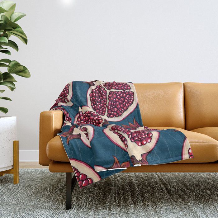 Pomegranate slices  Throw Blanket Gallery Image 1