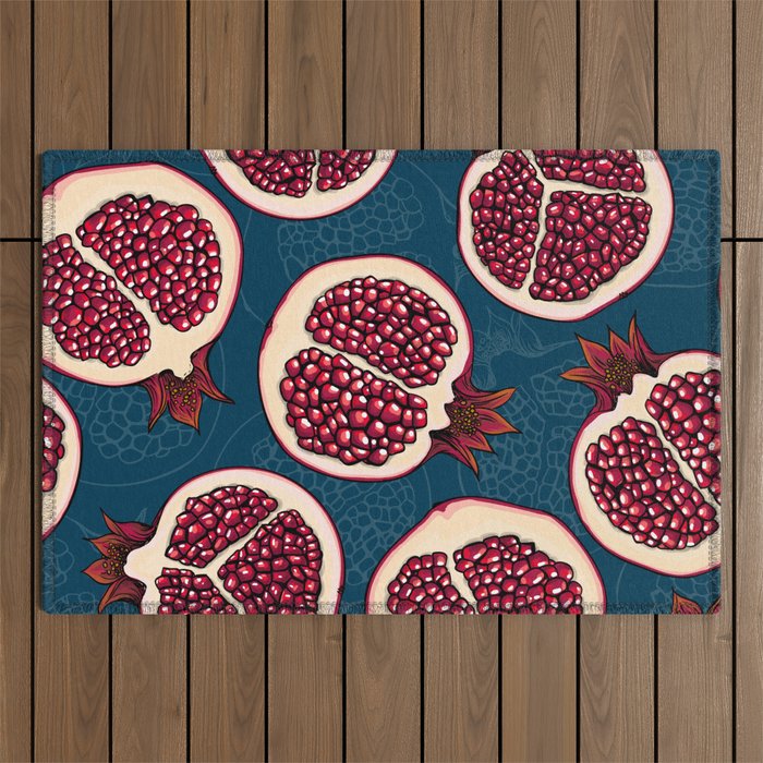 Pomegranate slices  Outdoor Rug Gallery Image 1