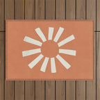 Sun Line Minimalist - Orange Outdoor Rug Gallery Image 1